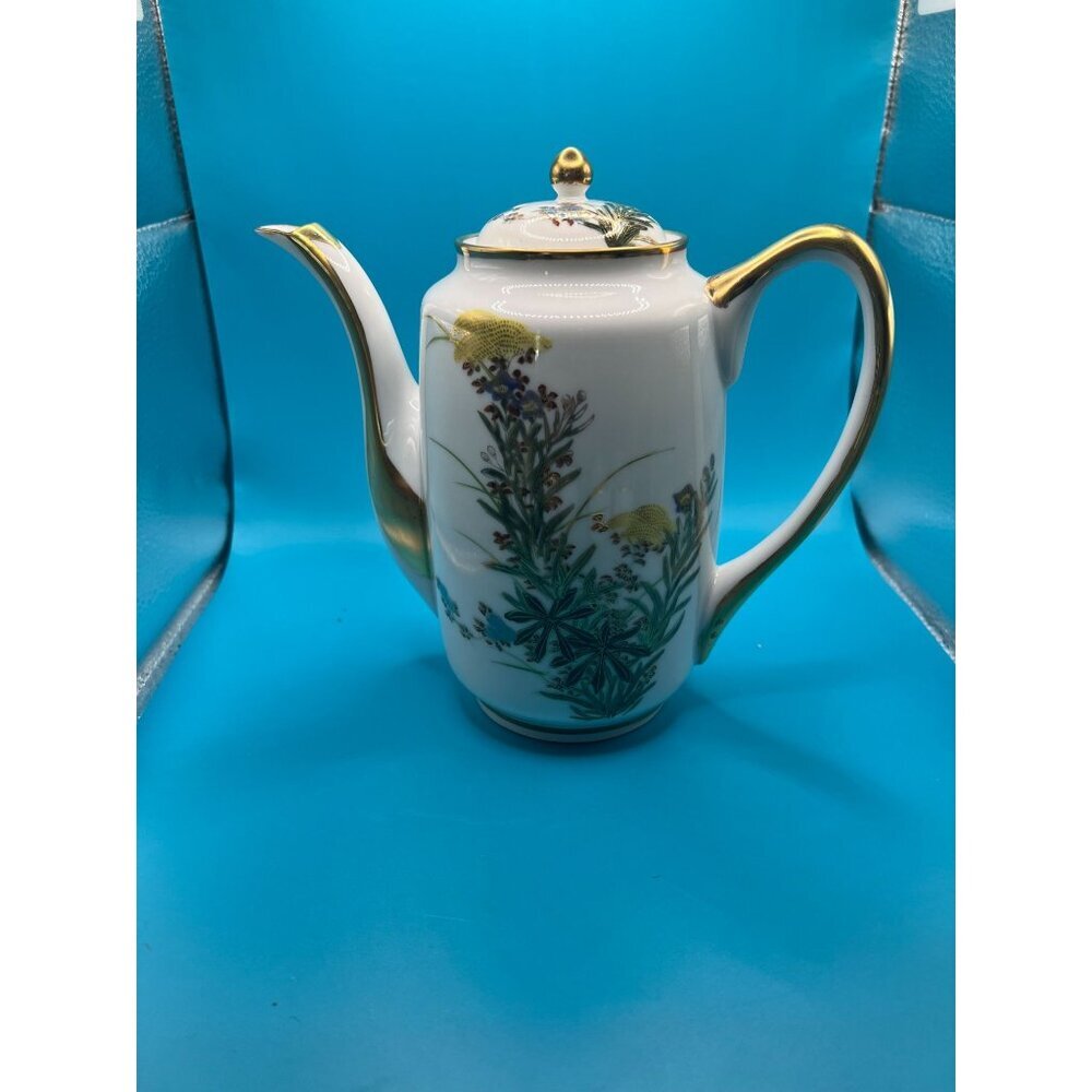 Vintage Kutani   Porcelain Tea Set With Floral & Gold - Picture 2 of 13
